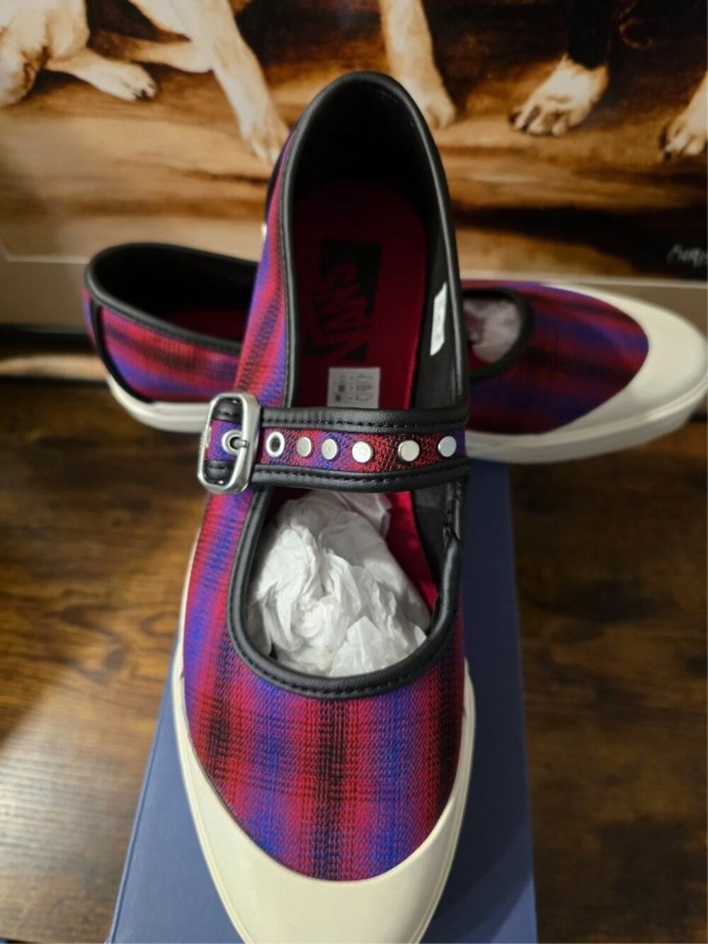 VANS Premium LX Super Low Pro Mary Jane VN000D34CPE Plaid RARE Size 8 US NEW